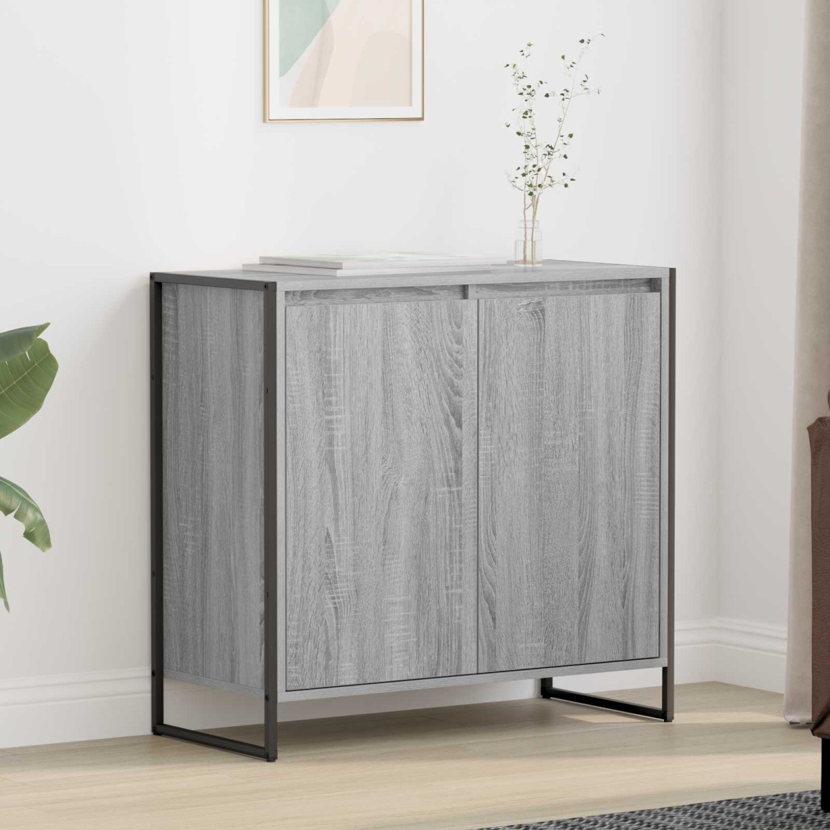 vidaXL Βοηθητικό ντουλάπι Γκρίζο Σονομα 79 x 36 x 75 εκ