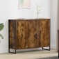 vidaXL Βοηθητικό ντουλάπι Καπνιστό Δρύς 96,5 x 30 x 75 εκ