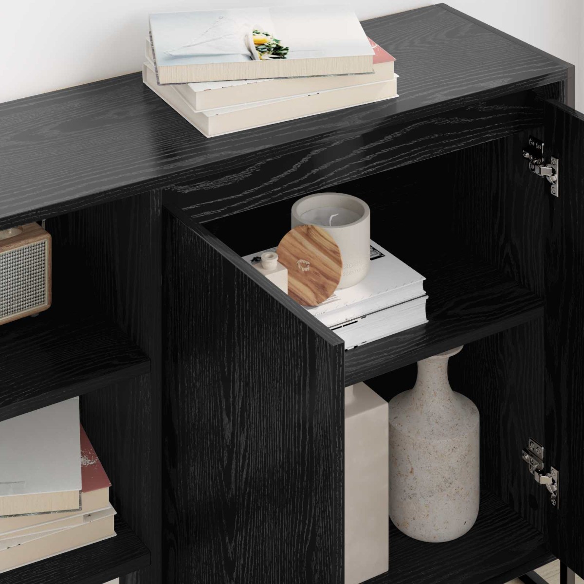 vidaXL Βοηθητικό ντουλάπι Μαύρη Οξυά 96.5 x 30 x 75 εκ