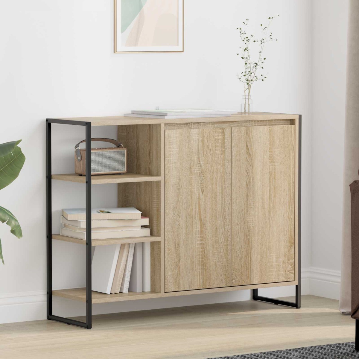 vidaXL Βοηθητικό ντουλάπι Σονόμα 96.5 x 30 x 75 εκ Επεξεργασμένο Ξύλο