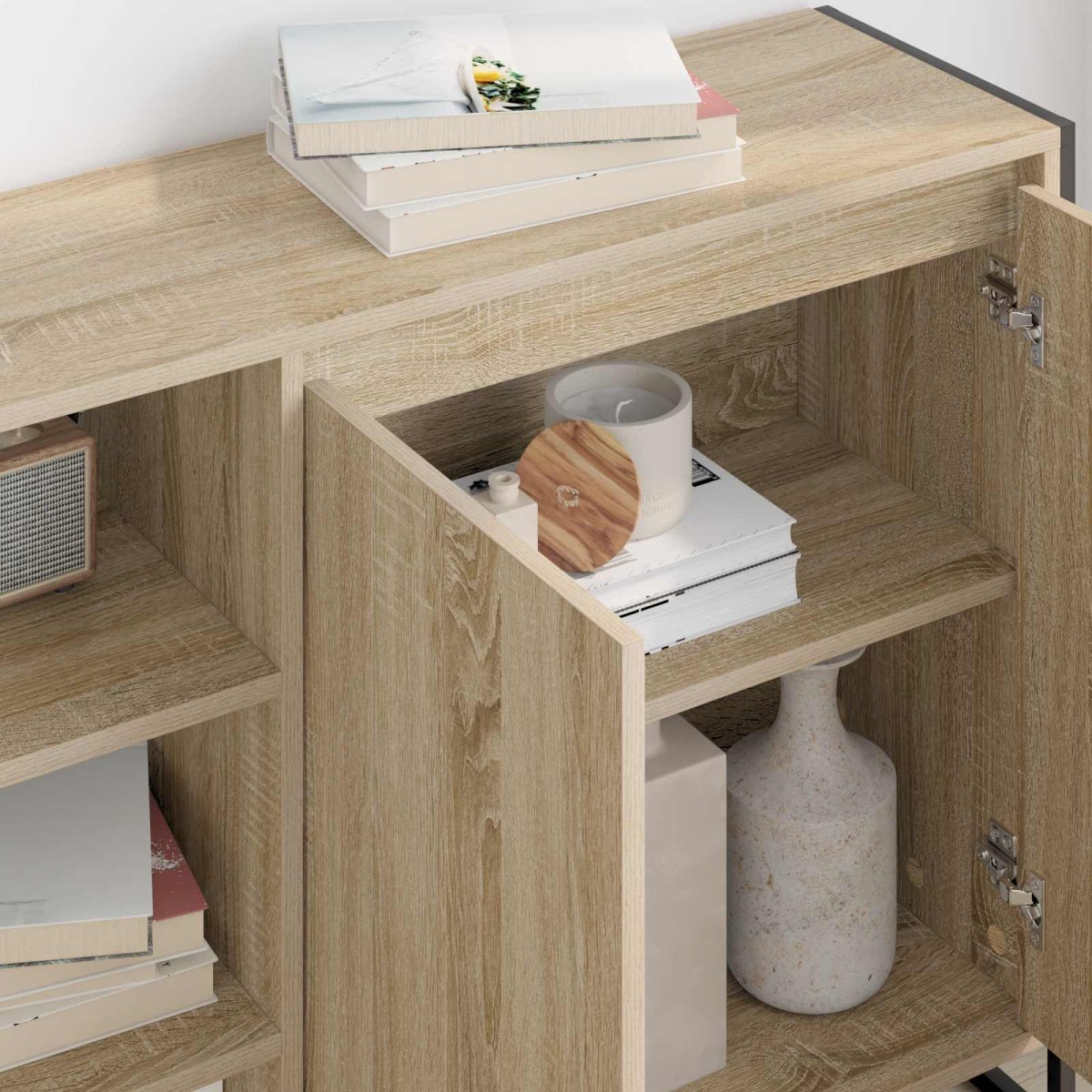 vidaXL Βοηθητικό ντουλάπι Σονόμα 96.5 x 30 x 75 εκ Επεξεργασμένο Ξύλο