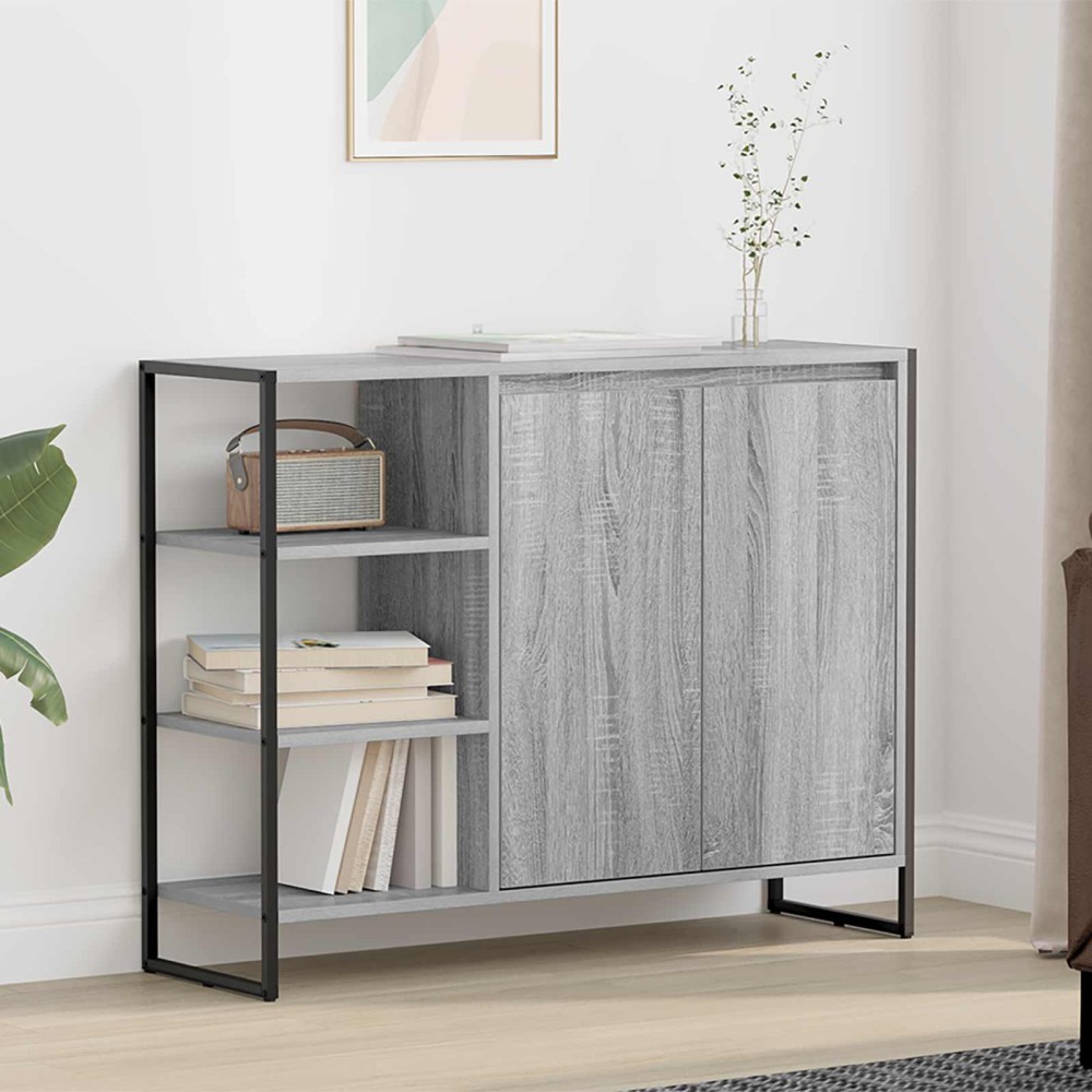 vidaXL Βοηθητικό ντουλάπι Γκρίζο Σονομα 96.5 x 30 x 75 εκ