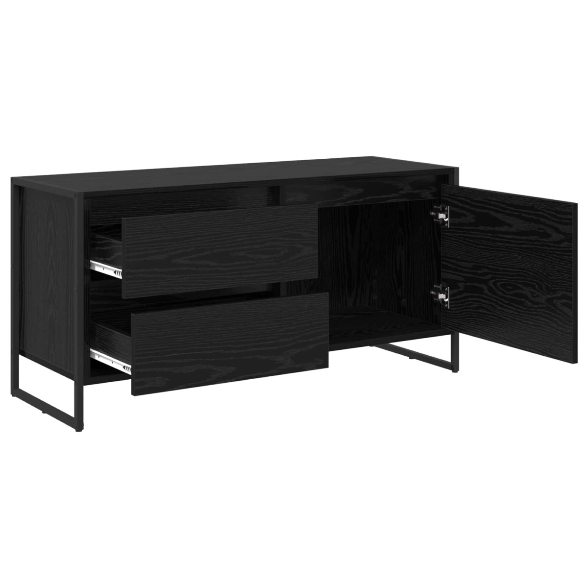 vidaXL Ντουλάπι TV 100 x 36 x 49.5 εκ Μαύρη Οξυά Επεξεργασμένο Ξύλο