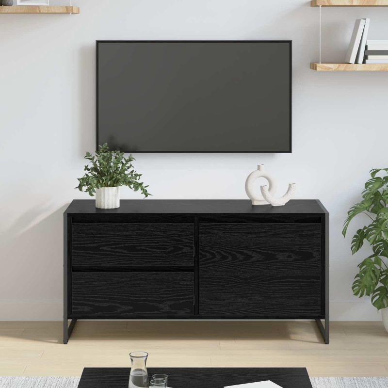 vidaXL Ντουλάπι TV 100 x 36 x 49.5 εκ Μαύρη Οξυά Επεξεργασμένο Ξύλο