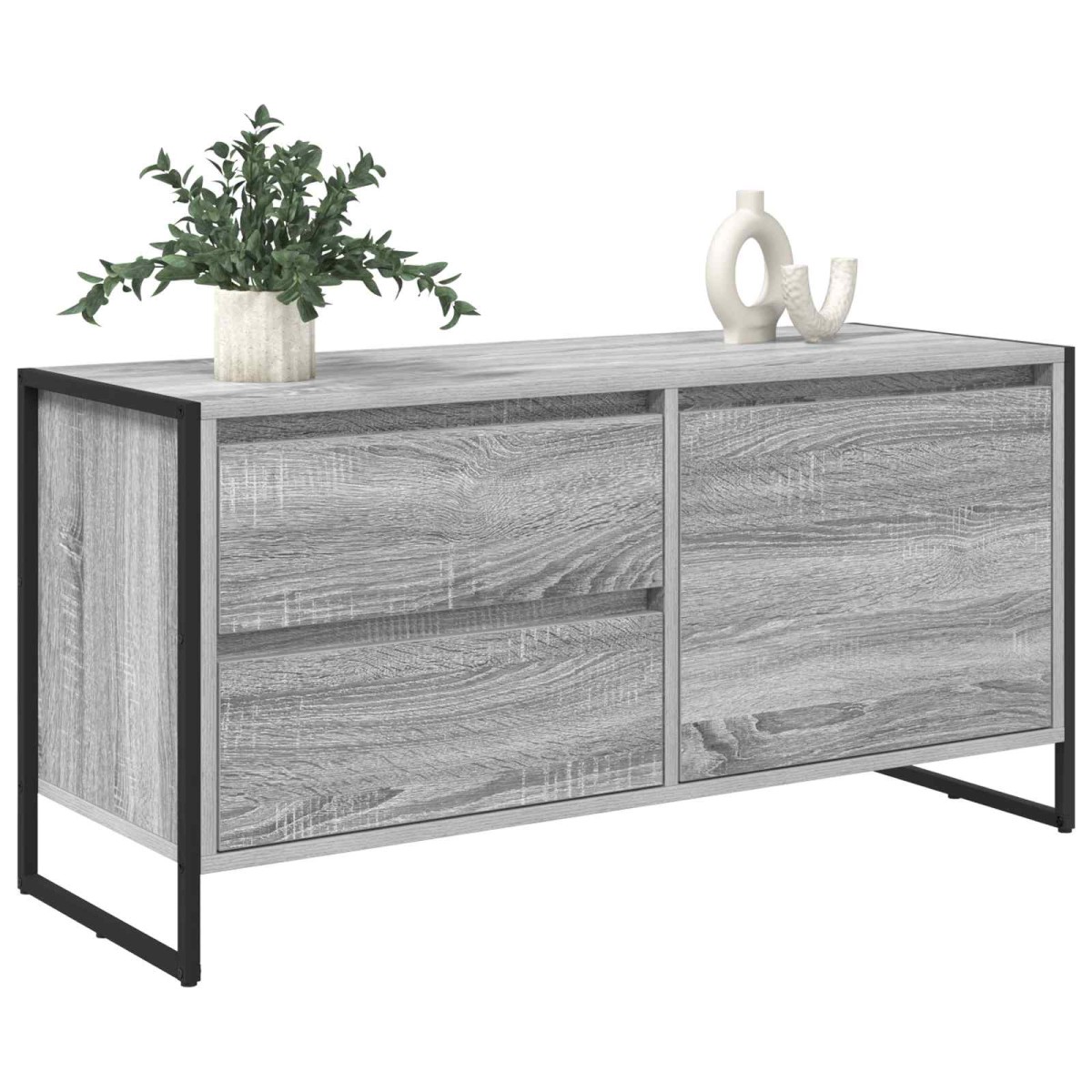 vidaXL Ντουλάπι TV 100 x 36 x 49.5 εκ Γκρίζο Σονομα Επεξεργασμένο Ξύλο