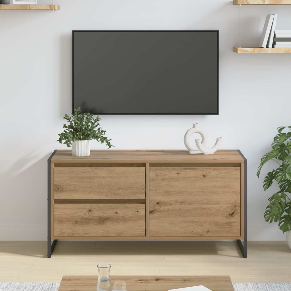 vidaXL Ντουλάπι TV 100 x 36 x 49.5 εκ Καρυδιά Χειροποίητης Εργασίας