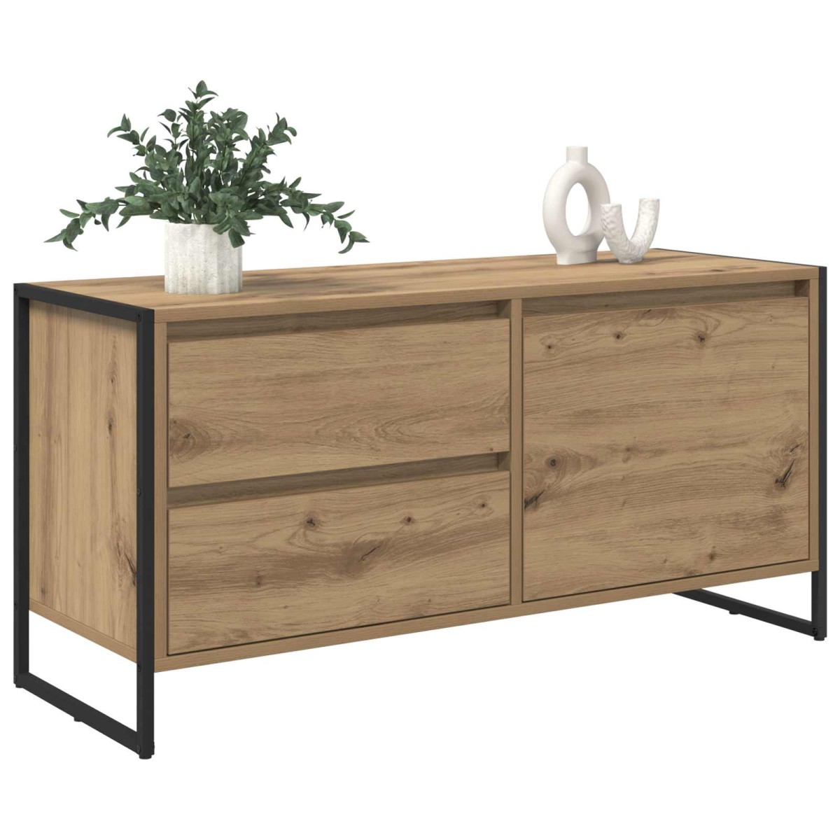 vidaXL Ντουλάπι TV 100 x 36 x 49.5 εκ Καρυδιά Χειροποίητης Εργασίας