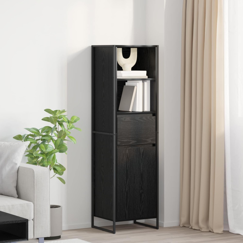 vidaXL Βιβλιοθήκη Μαύρη Οξυά 43 x 36 x 150.5 εκ Επεξεργασμένο Ξύλο