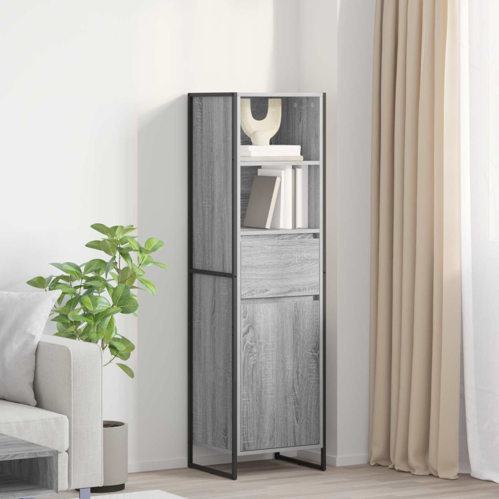 vidaXL Βιβλιοθήκη Γκρίζο Σονομα 43 x 36 x 150.5 εκ Επεξεργασμένο Ξύλο