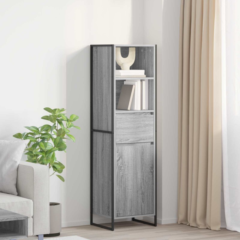 vidaXL Βιβλιοθήκη Γκρίζο Σονομα 43 x 36 x 150.5 εκ Επεξεργασμένο Ξύλο
