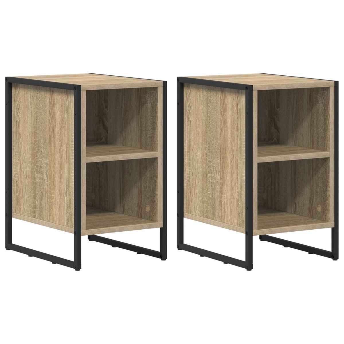 vidaXL Κομοδίνο 2 τμχ. Σονόμα 39.5 x 30 x 50 εκ Επεξεργασμένο Ξύλο