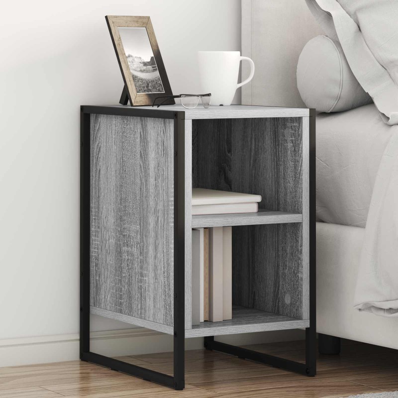 vidaXL Κομοδίνο Γκρίζο Σονομα 39.5 x 30 x 50 εκ Επεξεργασμένο Ξύλο