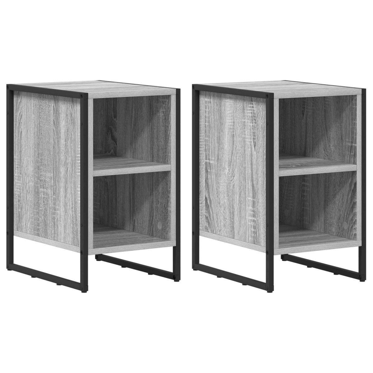 vidaXL Κομοδίνο 2 τμχ. Γκρίζο Σονομα 39.5 x 30 x 50 εκ