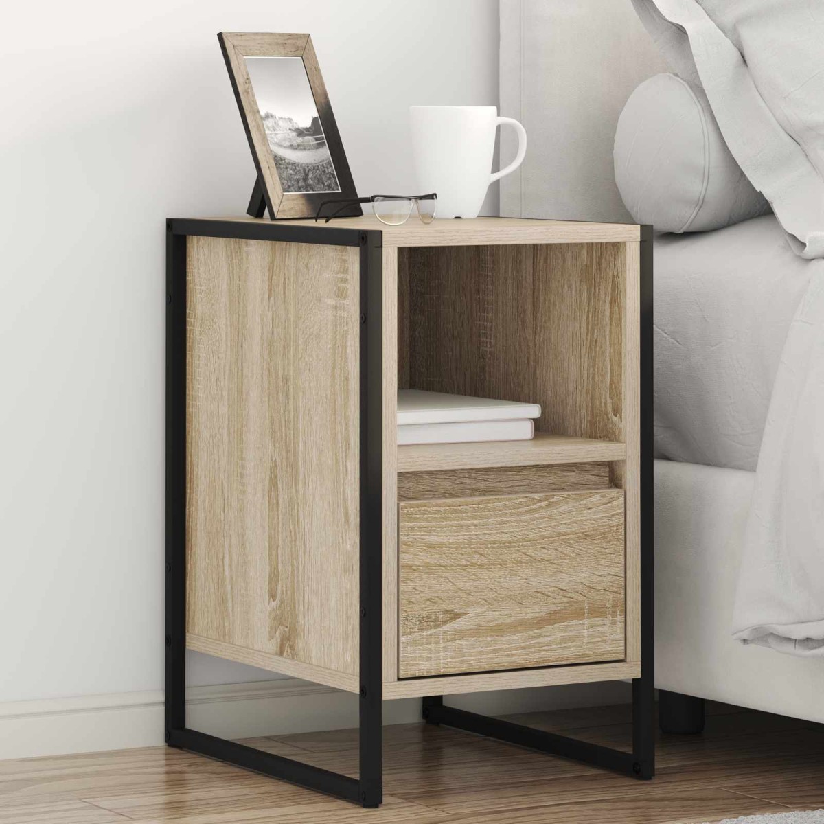 vidaXL Κομοδίνο Σονόμα 39,5 x 30 x 50 εκ Επεξεργασμένο Ξύλο
