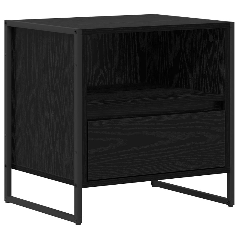 vidaXL Κομοδίνο Μαύρη Οξυά 50 x 39,5 x 50 εκ. Επεξεργασμένο Ξύλο