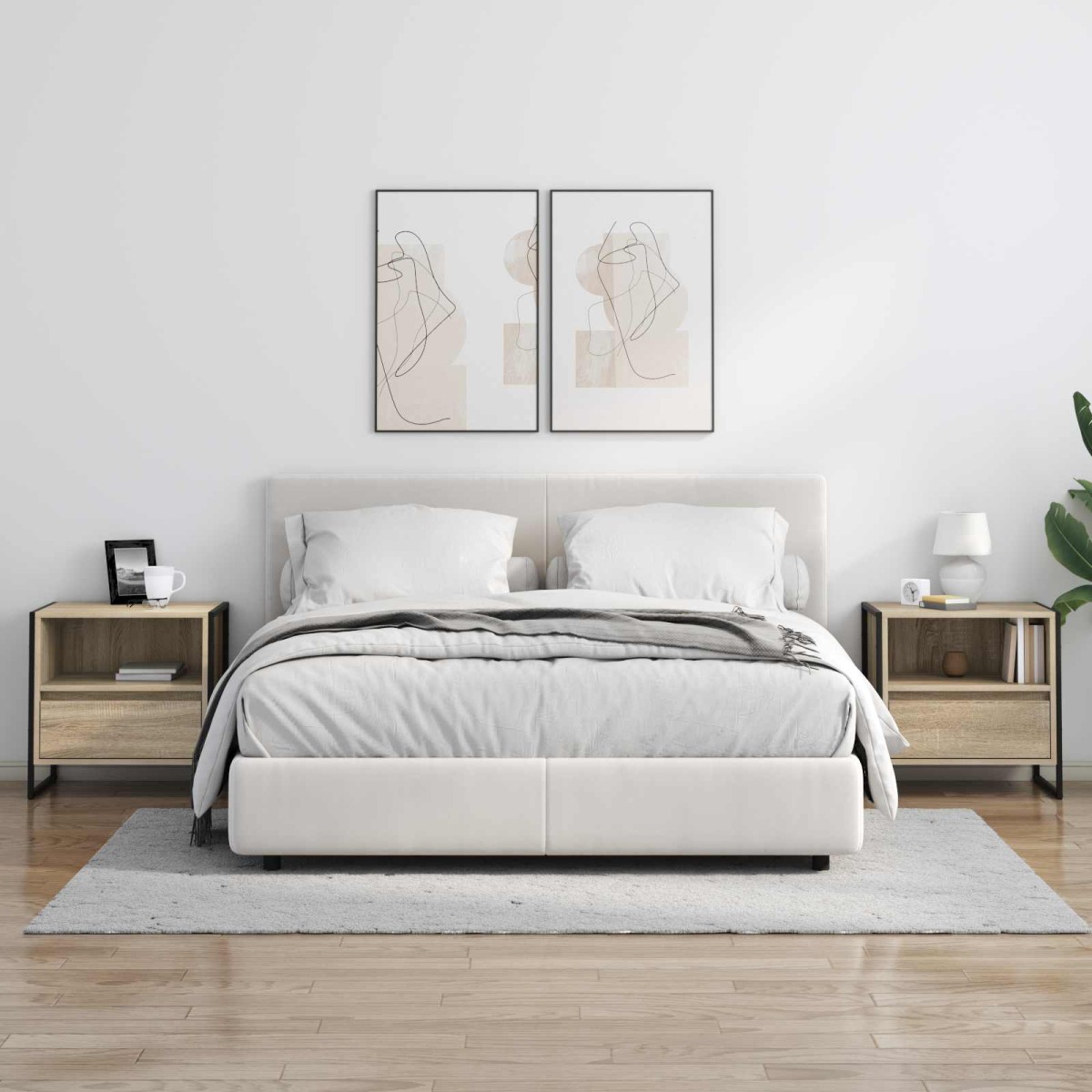 vidaXL Κομοδίνο 2 τεμ. Σονόμα 50 x 39,5 x 50 εκ. Επεξεργασμένο Ξύλο