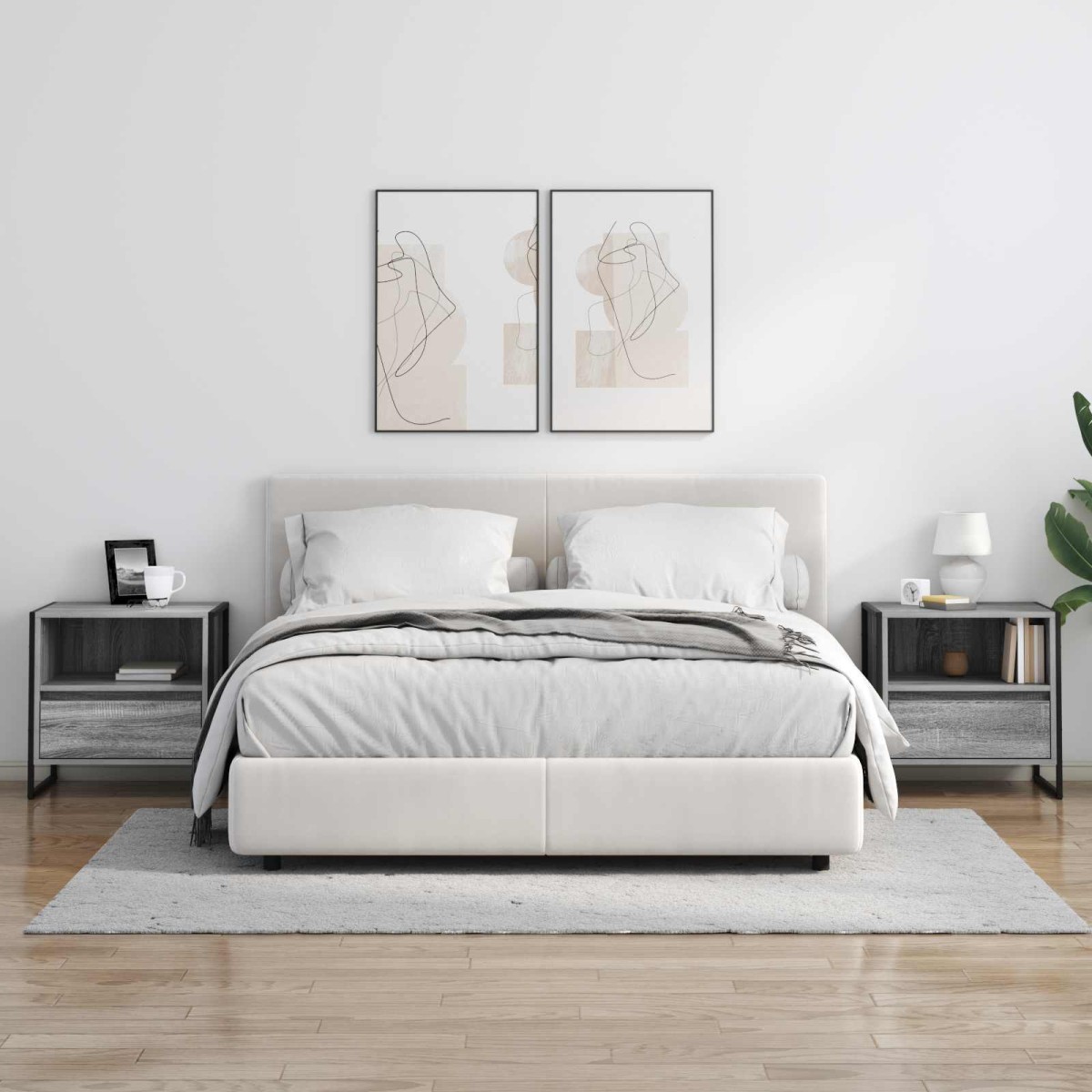 vidaXL Κομοδίνο Γκρίζο Σονομα 50 x 39,5 x 50 εκ. Επεξεργασμένο Ξύλο