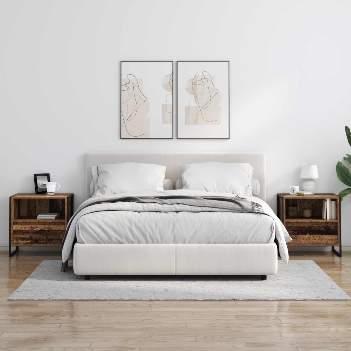 vidaXL Κομοδίνο Παλιό Ξύλο 50 x 39,5 x 50 εκ. Επεξεργασμένο Ξύλο