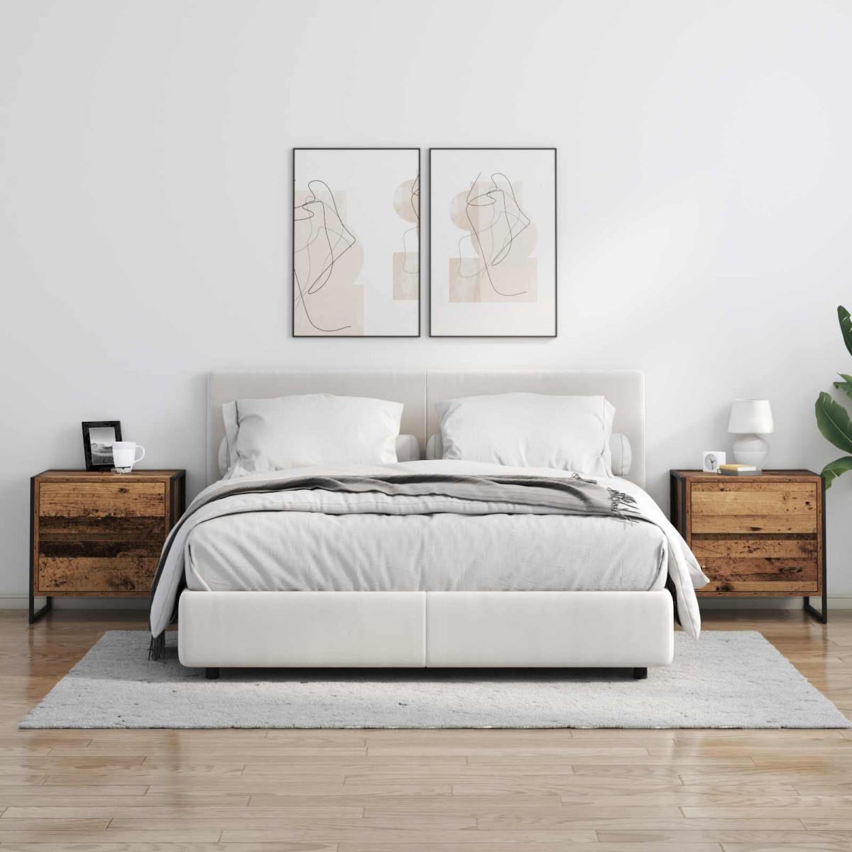 vidaXL Κομοδίνο Παλιό Ξύλο 50 x 39.5 x 50 εκ. Επεξεργασμένο Ξύλο