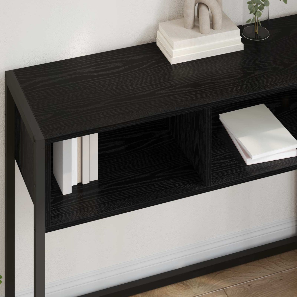 vidaXL End Table Μαύρη Οξυά 100 x 36 x 75 εκ. Επεξεργασμένο Ξύλο