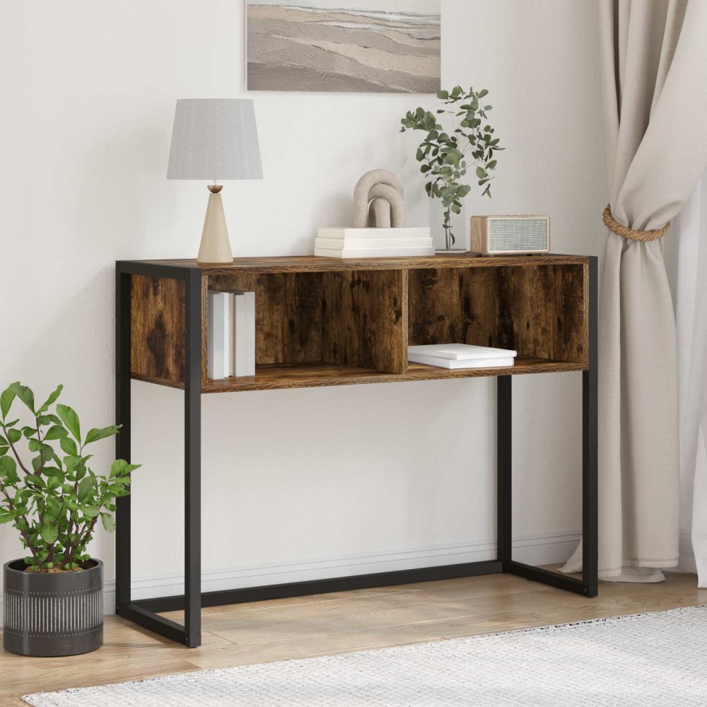 vidaXL End Table Καπνιστό Δρύς 100 x 36 x 75 εκ. Επεξεργασμένο Ξύλο