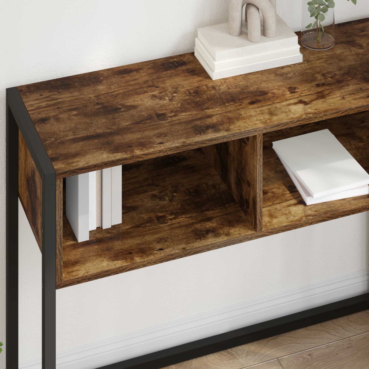 vidaXL End Table Καπνιστό Δρύς 100 x 36 x 75 εκ. Επεξεργασμένο Ξύλο