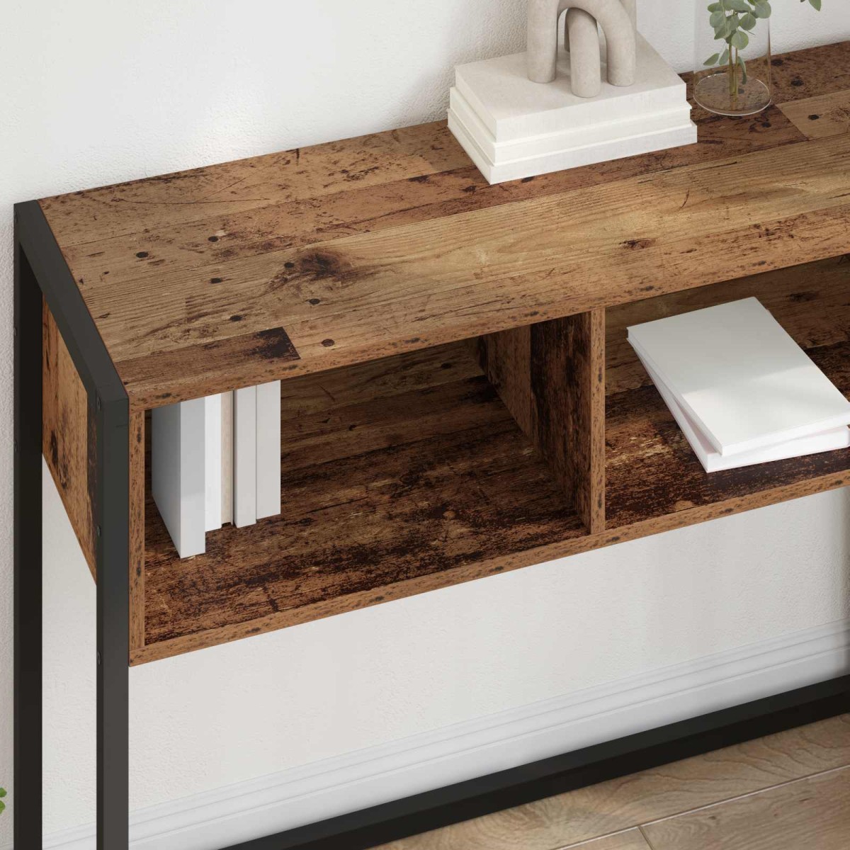 vidaXL End Table Παλιό Ξύλο 100 x 36 x 75 εκ. Επεξεργασμένο Ξύλο