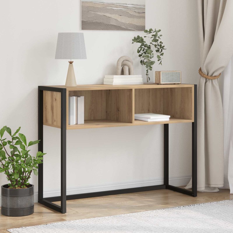 vidaXL End Table Καρυδιά Χειροποίητης Εργασίας 100 x 36 x 75 εκ.