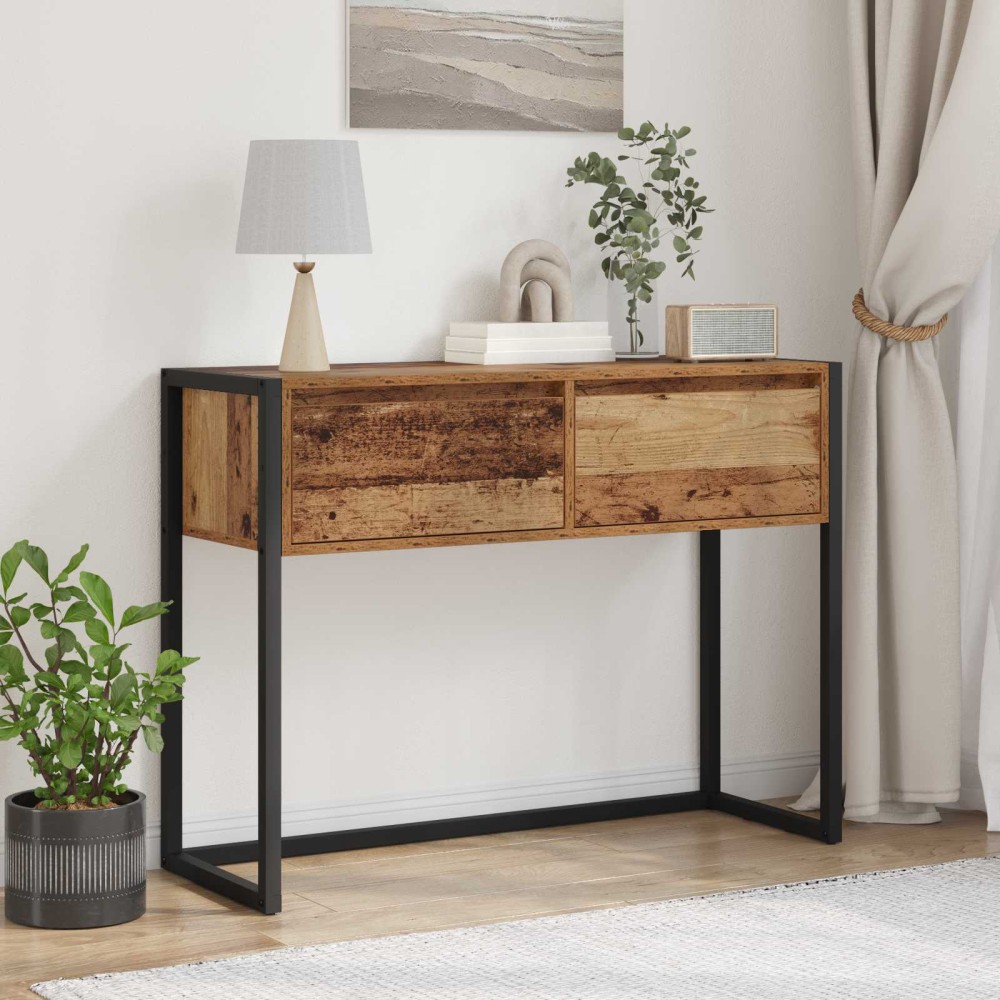 vidaXL End Table Παλιό Ξύλο 100 x 36 x 75 εκ. Επεξεργασμένο Ξύλο