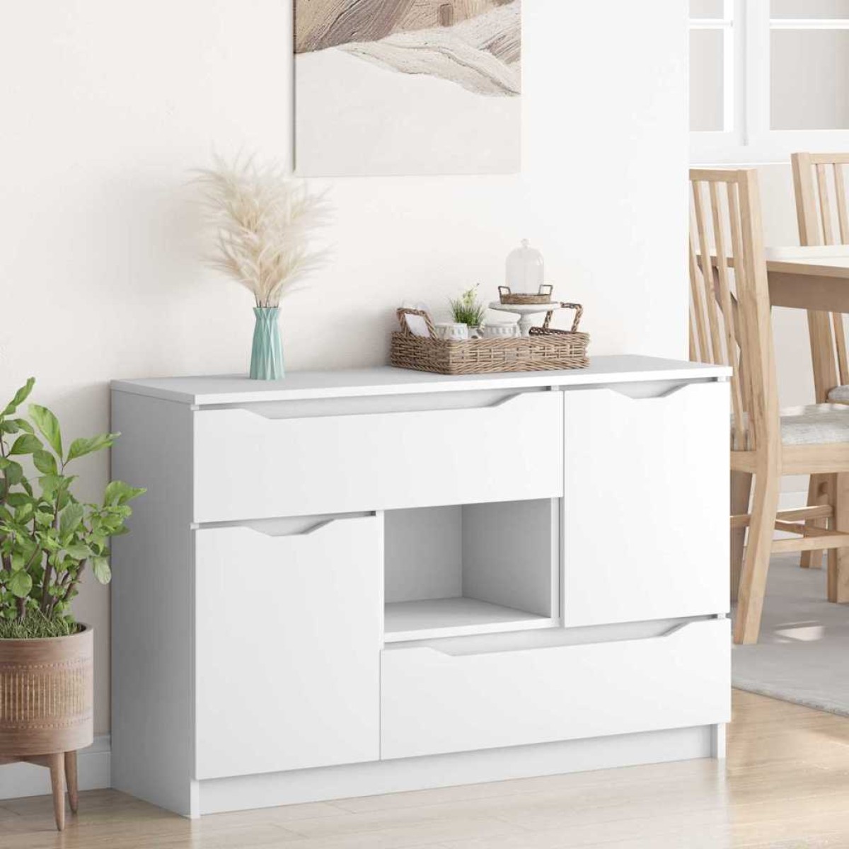 vidaXL Πλαϊνό γραφείο Λευκό 100 x 30 x 65,6 Επεξεργασμένο Ξύλο