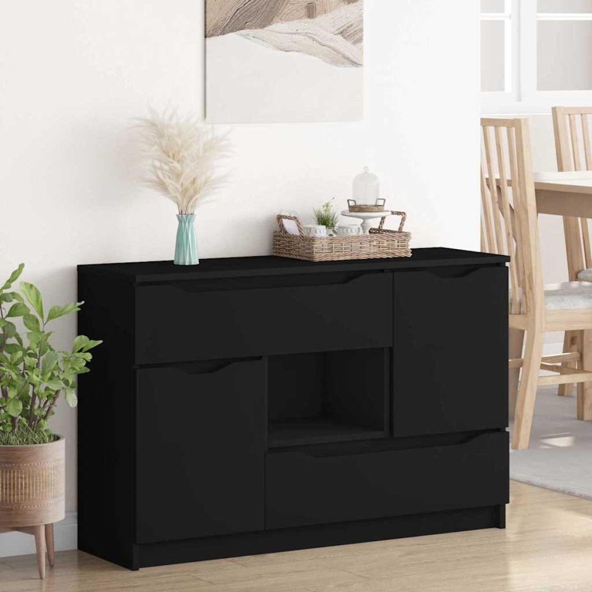 vidaXL Πλαϊνό γραφείο Μαύρο 100 x 30 x 65,6 Επεξεργασμένο Ξύλο