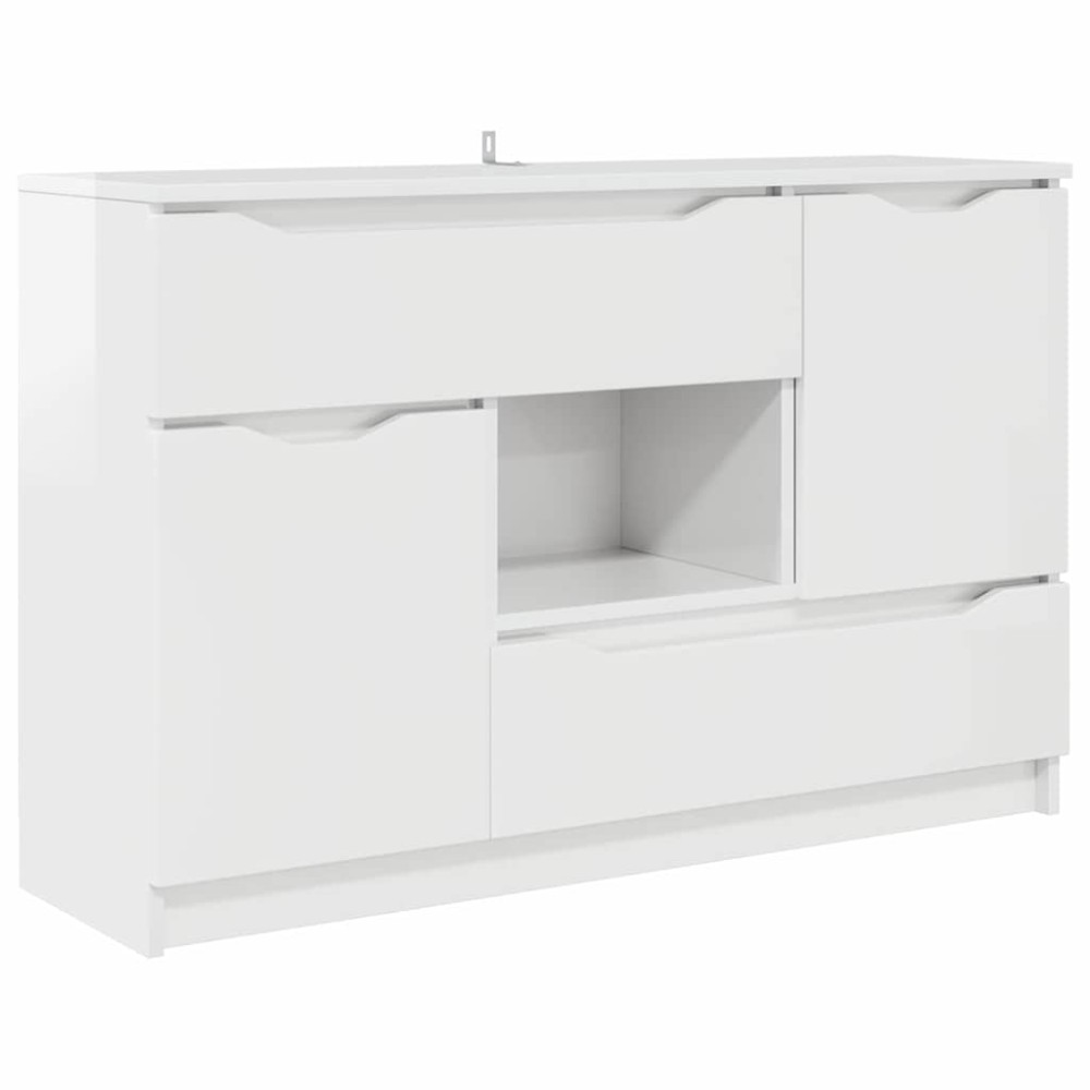 vidaXL Πλαϊνό γραφείο Υψηλής γυαλάδας λευκό 100 x 30 x 65,6