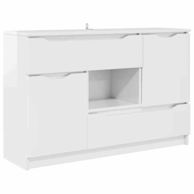 vidaXL Πλαϊνό γραφείο Υψηλής γυαλάδας λευκό 100 x 30 x 65,6