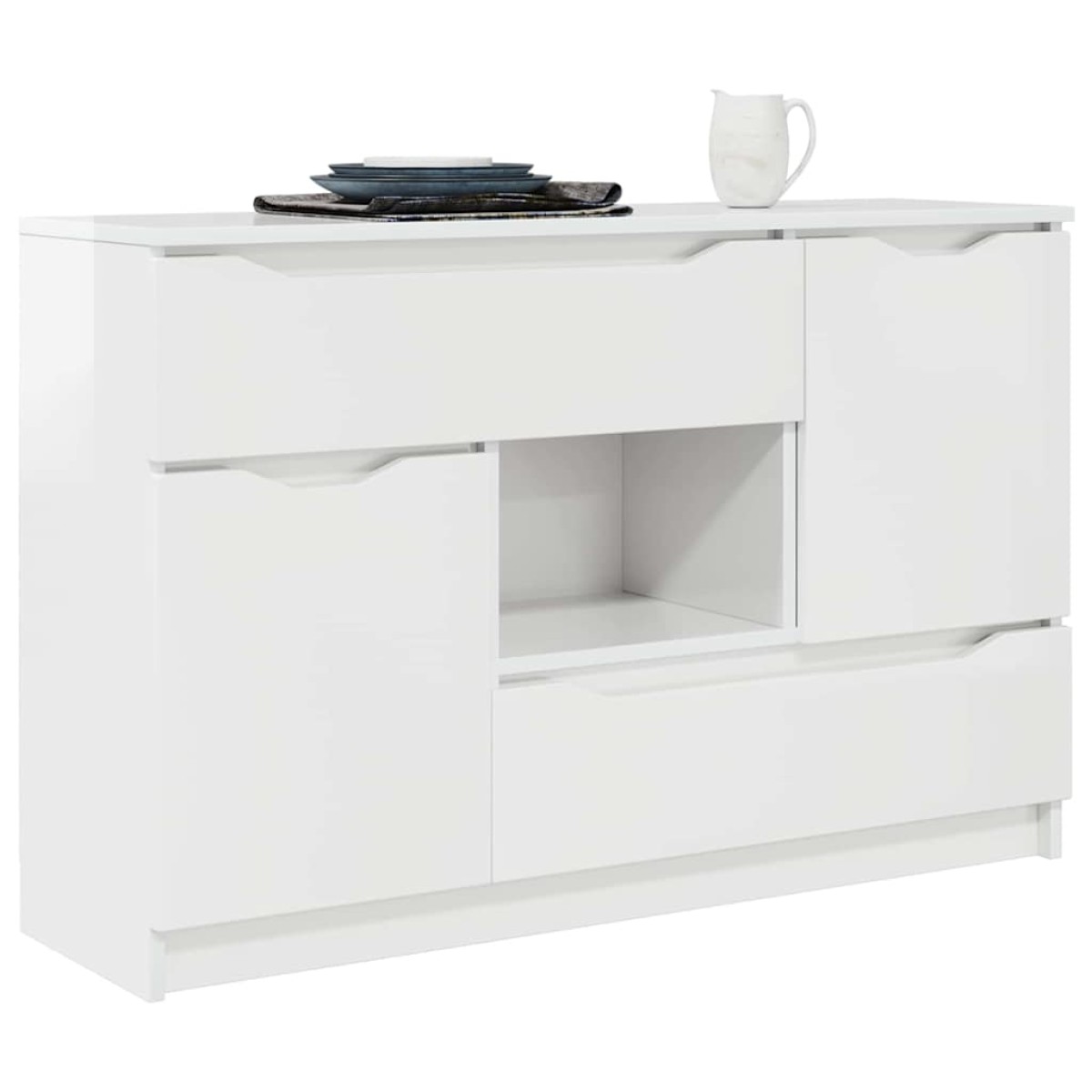 vidaXL Πλαϊνό γραφείο Υψηλής γυαλάδας λευκό 100 x 30 x 65,6