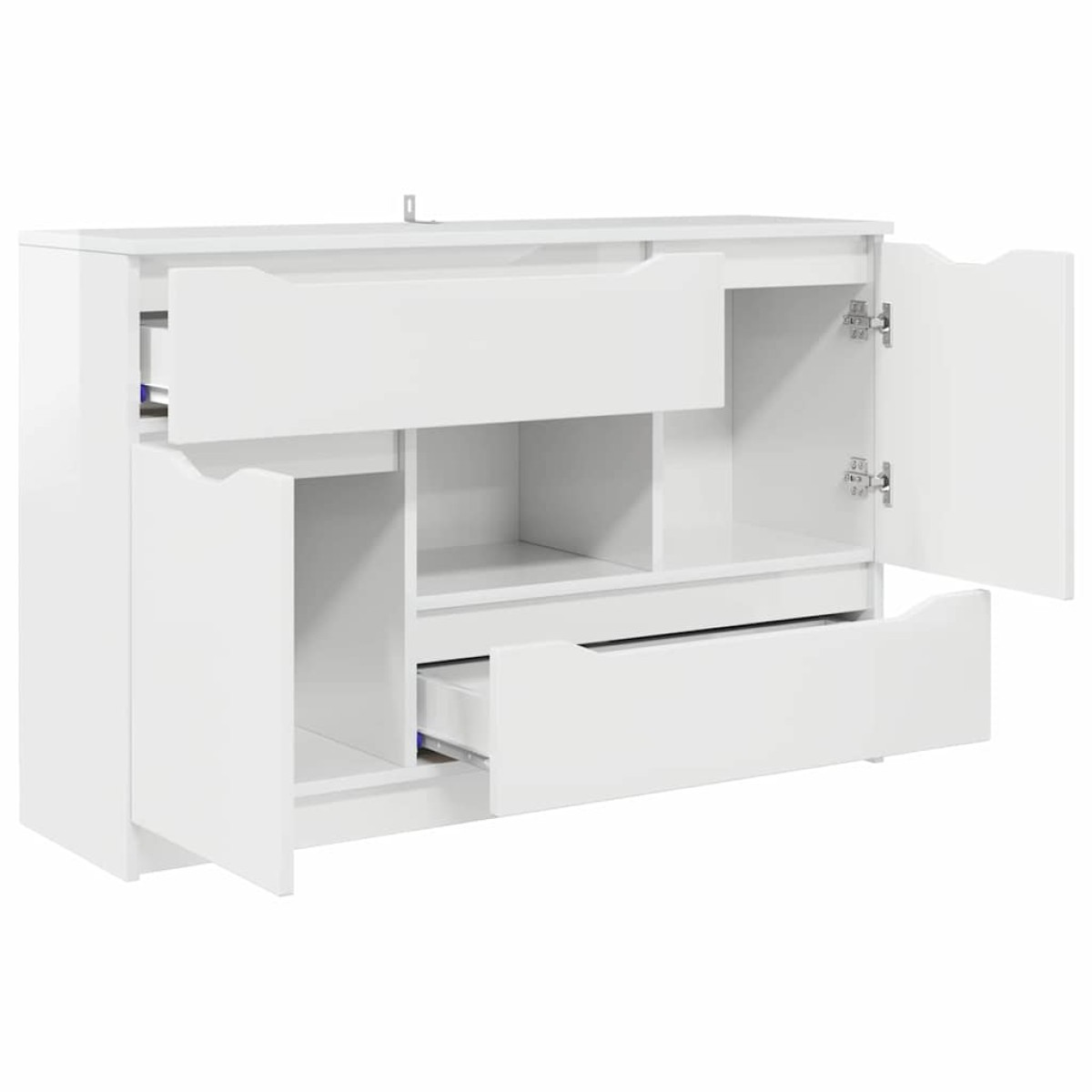 vidaXL Πλαϊνό γραφείο Υψηλής γυαλάδας λευκό 100 x 30 x 65,6
