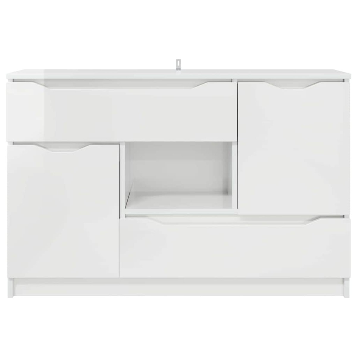 vidaXL Πλαϊνό γραφείο Υψηλής γυαλάδας λευκό 100 x 30 x 65,6