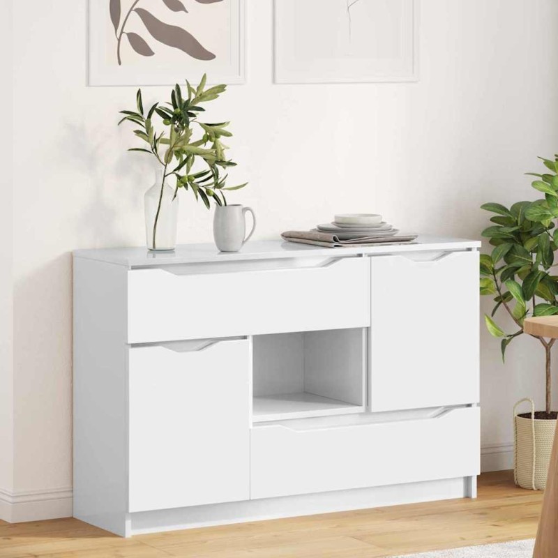 vidaXL Πλαϊνό γραφείο Υψηλής γυαλάδας λευκό 100 x 30 x 65,6