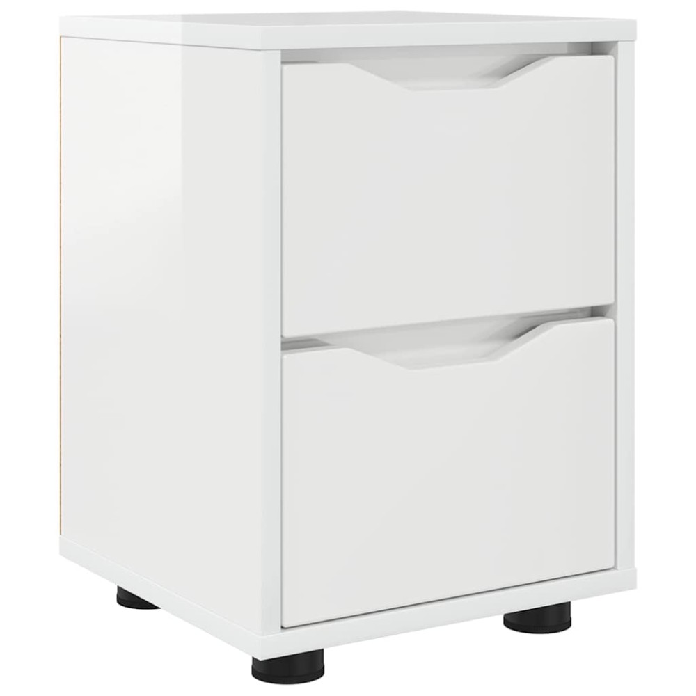vidaXL Κομοδίνο Υψηλής γυαλάδας λευκό 30,5 x 30 x 43 εκ