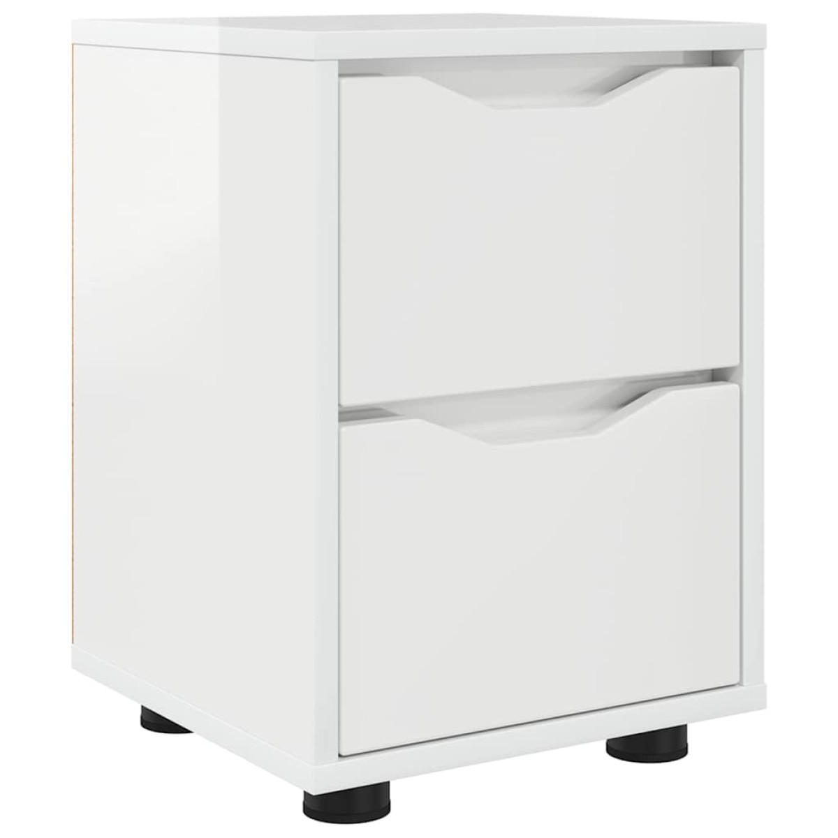 vidaXL Κομοδίνο Υψηλής γυαλάδας λευκό 30,5 x 30 x 43 εκ