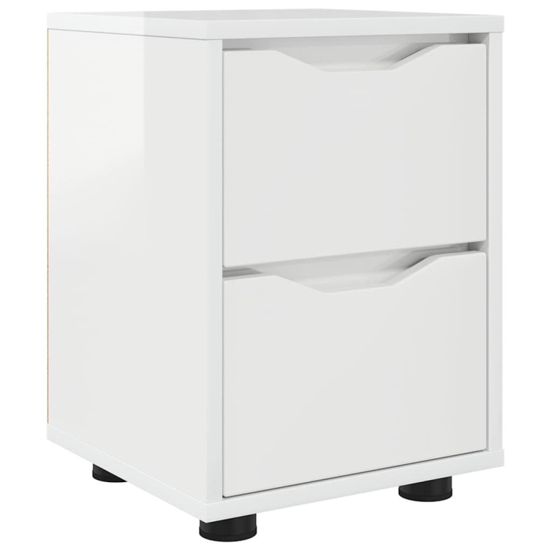 vidaXL Κομοδίνο Υψηλής γυαλάδας λευκό 30,5 x 30 x 43 εκ