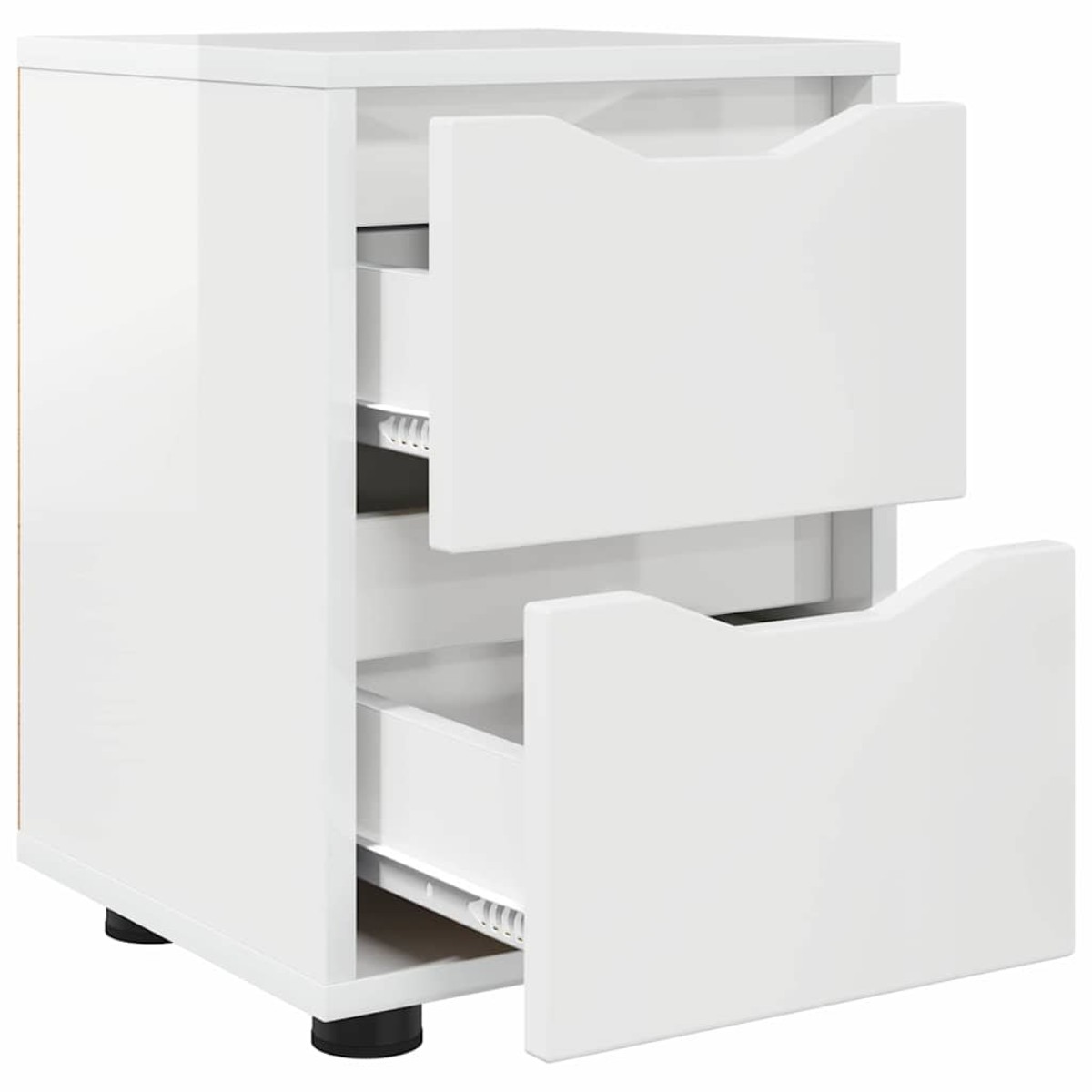 vidaXL Κομοδίνα 2 τμχ. Υψηλής γυαλάδας λευκό 30,5 x 30 x 43 εκ