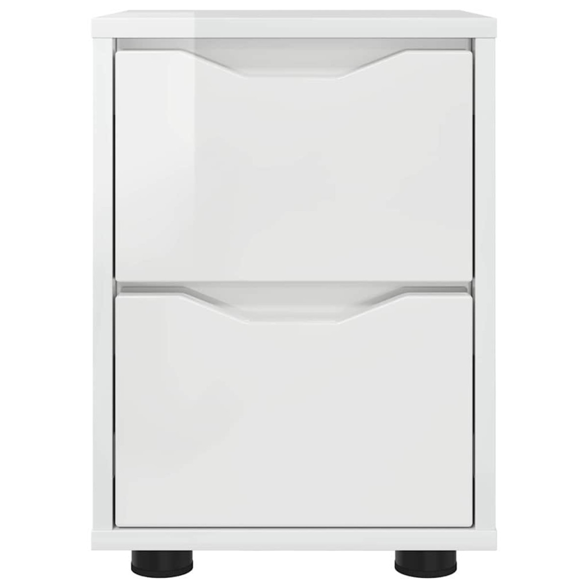 vidaXL Κομοδίνα 2 τμχ. Υψηλής γυαλάδας λευκό 30,5 x 30 x 43 εκ