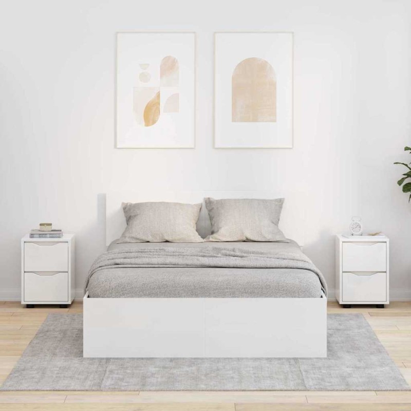 vidaXL Κομοδίνα 2 τμχ. Υψηλής γυαλάδας λευκό 30,5 x 30 x 43 εκ