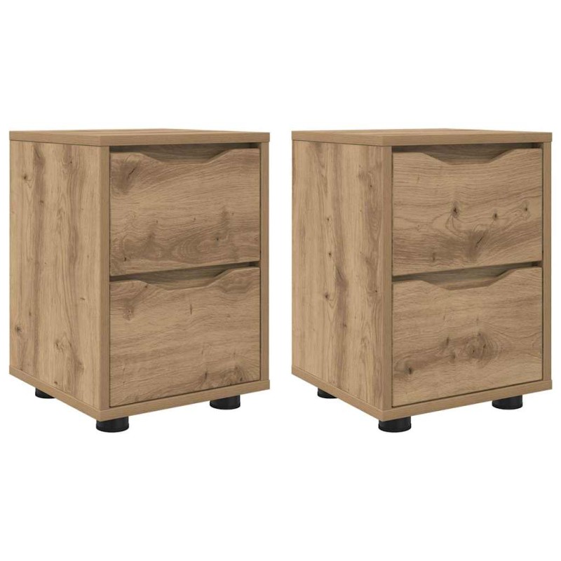 vidaXL Κομοδίνα 2 τμχ. Artisan Oak 30,5 x 30 x 43 εκ