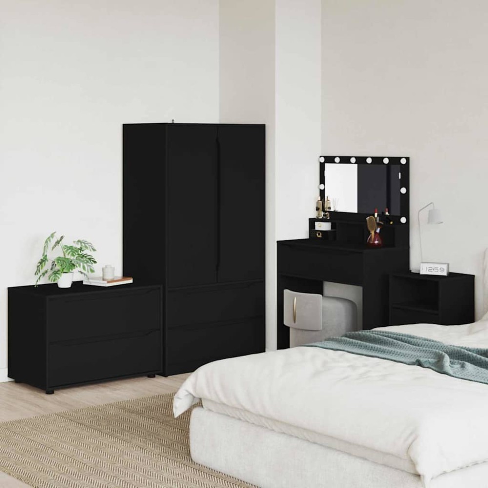 vidaXL Ντουλάπι αποθήκευσης 80 x 48 x 57 εκ Επεξεργασμένο Ξύλο Μαύρο