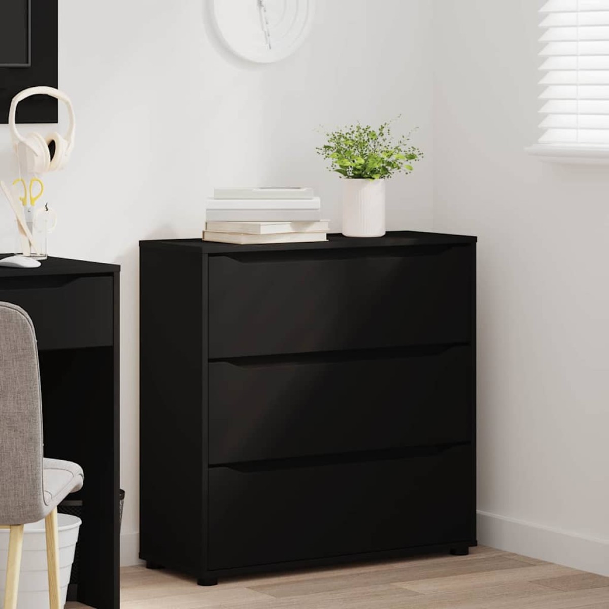 vidaXL Ντουλάπι αποθήκευσης 80 x 31 x 81 εκ Επεξεργασμένο Ξύλο Μαύρο