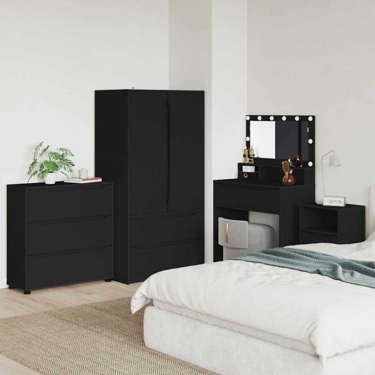 vidaXL Ντουλάπι αποθήκευσης 80 x 31 x 81 εκ Επεξεργασμένο Ξύλο Μαύρο