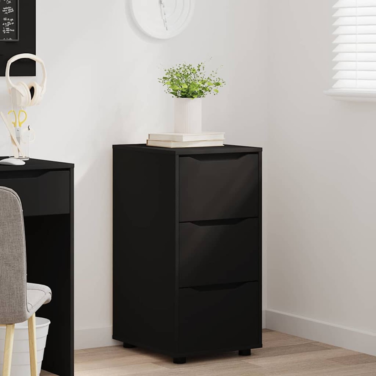 vidaXL Ντουλάπι αποθήκευσης 40 x 48 x 81 εκ Επεξεργασμένο Ξύλο Μαύρο