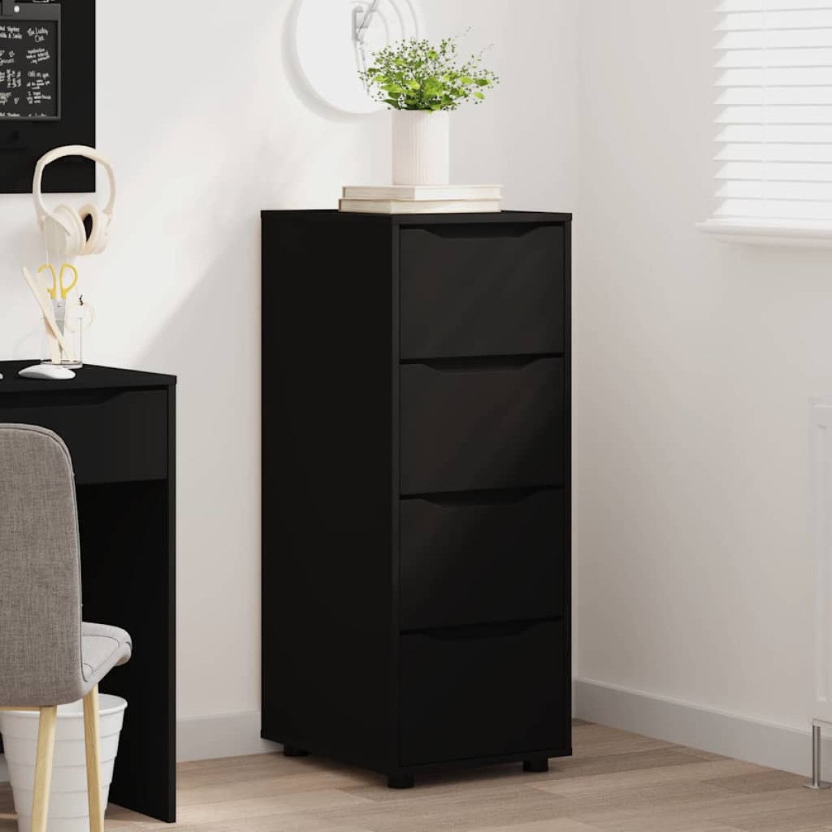vidaXL Ντουλάπι αποθήκευσης 40 x 48 x 105 εκ Επεξεργασμένο Ξύλο Μαύρο