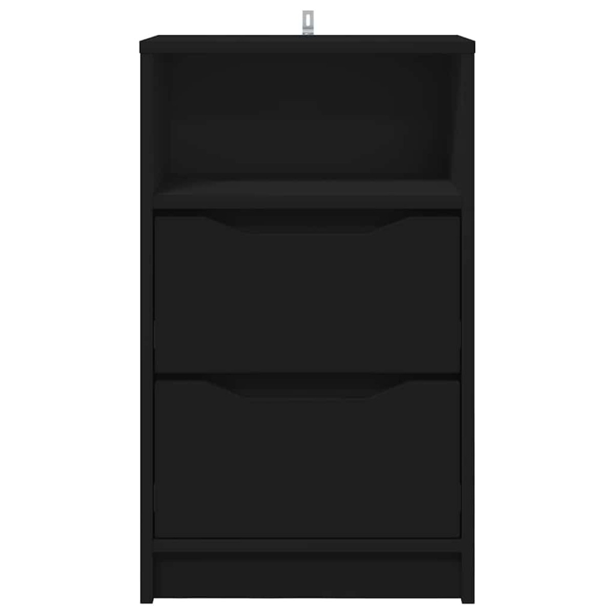 vidaXL Κομοδίνα 2 τεμ. Μαύρο 40 x 30 x 467 εκ Επεξεργασμένο Ξύλο